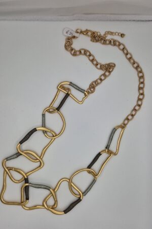 Zeke Long Gold Tone Grey Chain