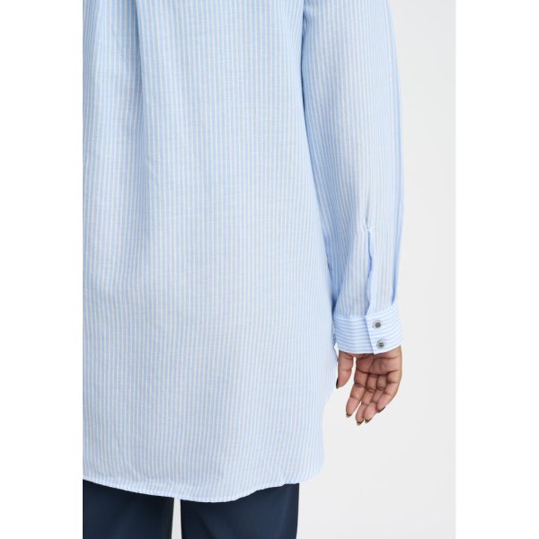 Pont Neuf Lalorian cotton stripe shirt - Pale Blue - Image 4