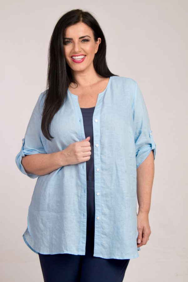 Doris Streich linen shirt - Sky - Image 2