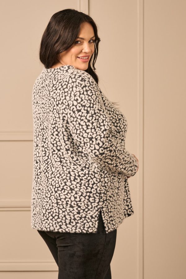 Mona Lisa fluffy knit top - Black/White - Image 4