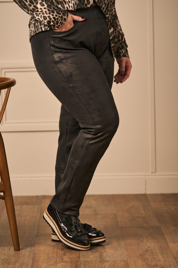 Mona Lisa faux leather trousers - Black - Image 4