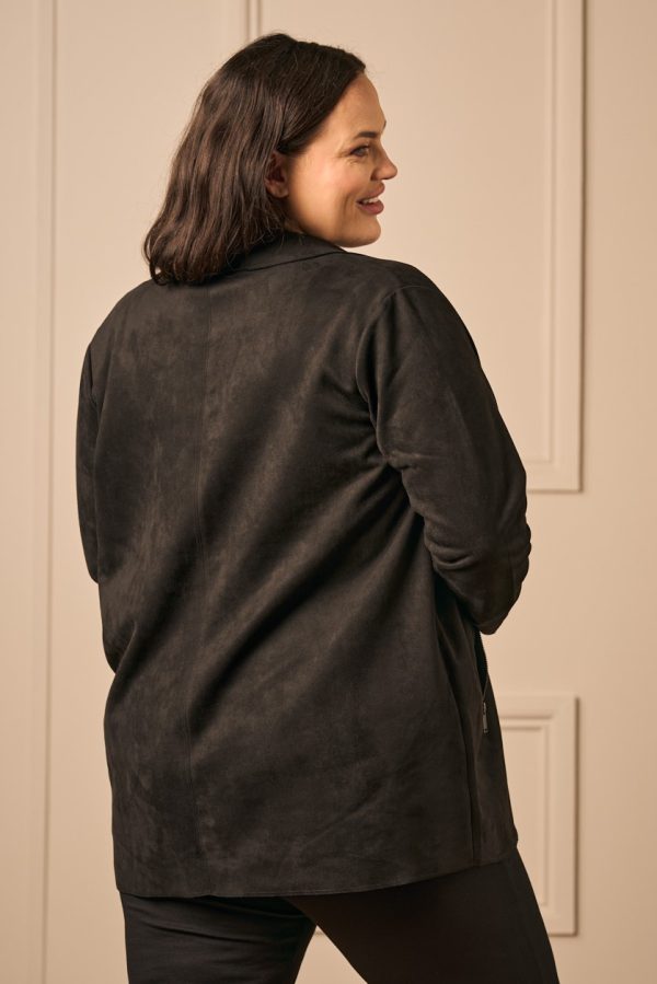 Via Appia faux suede jacket - Black - Image 2