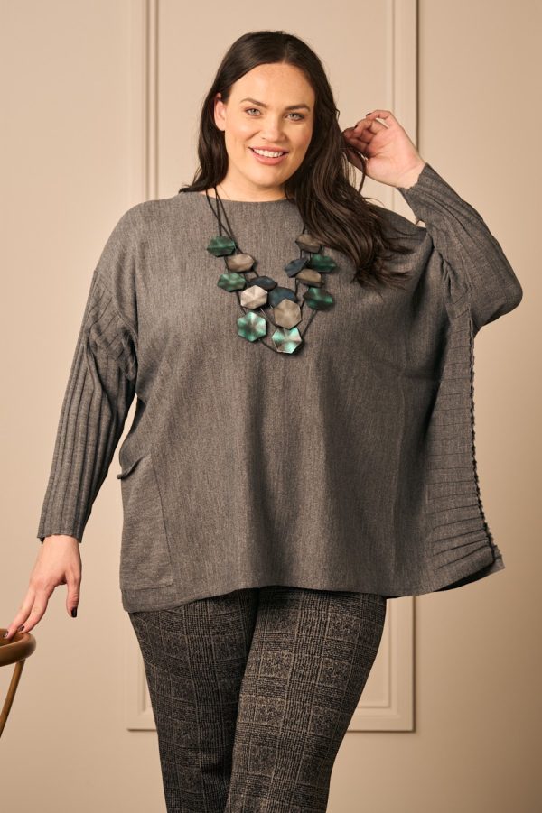 Noen batwing jumper - Anthracite - Image 3