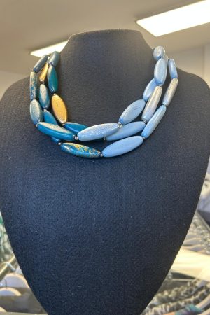 Zara Bead Short Necklace - Blues